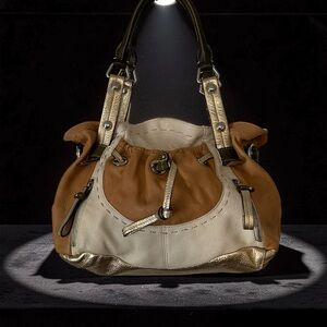 B Makowsky Lisbon Women's Handbag Purse Multicolor Leather Satchel Tote EUC